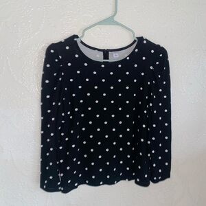 Old Navy Black and White Polka Dot Long Sleeve Tee